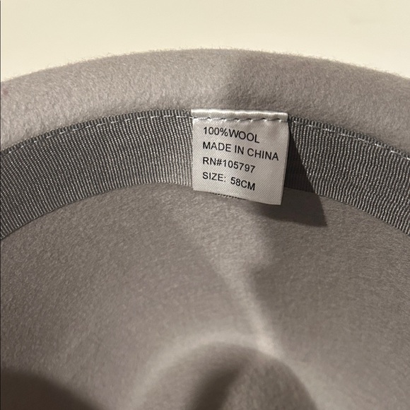 Gray Women's Fedora with Floral Accent - Picture 2 of 5